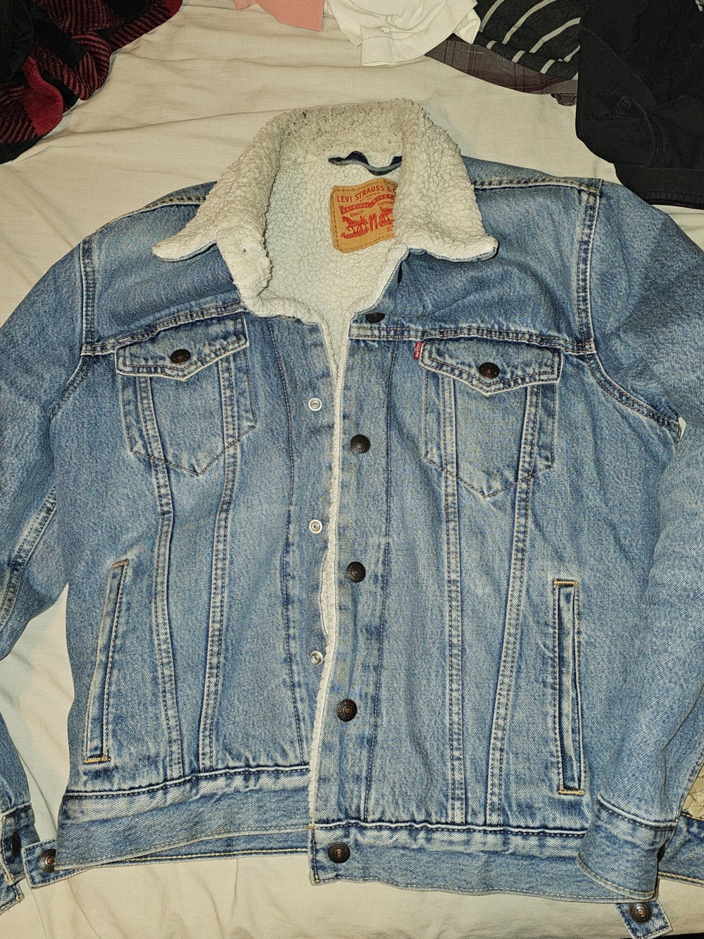Levi's Denim Sherpa Jacket Mens Small
